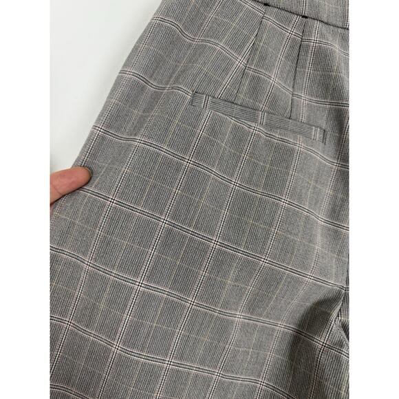 EXPRESS Editor Pants STRAIGHT ANKLE SUPER HIGH RISE Windowpane 6 - Picture 3 of 10